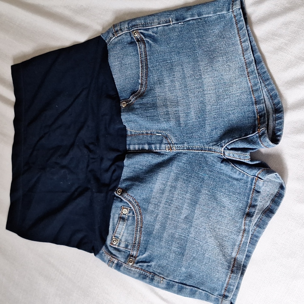 Maternity Shorts, Medium,Blue